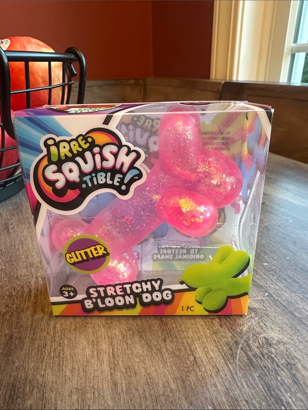 Ja-Ru Irre-Squish-tible Pink Glitter B’loon Dog - NEW